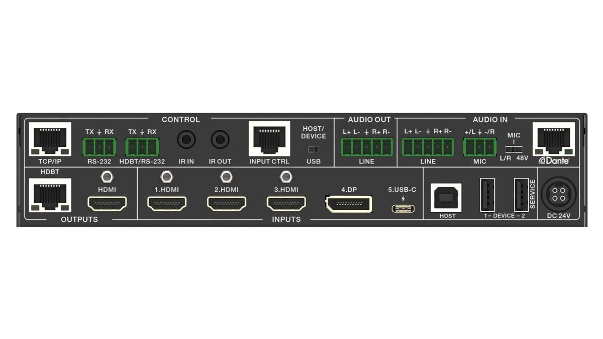 VIG-VLPT-51HT70 - 5x1 Presentation Switcher with HDBaseT output 70m 18Gbps