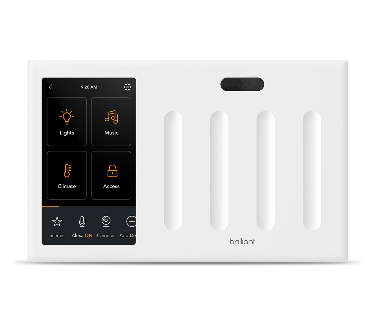Brilliant Control, 4-Switch Panel, White, v1.5 - BCP120US-WH4