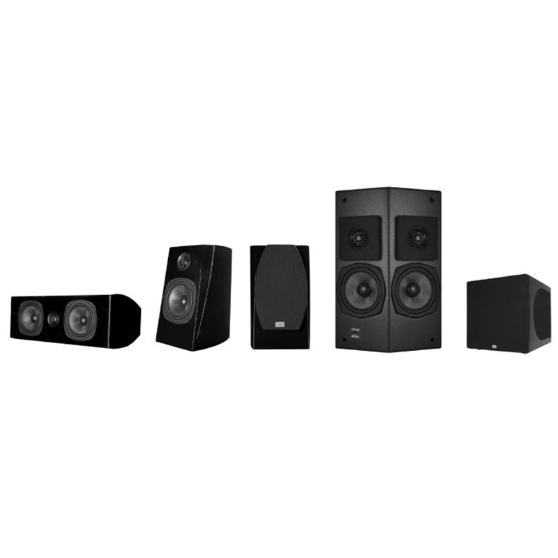 dARTS 535 Freestanding Price includes two (2) DFS-535-LRs, one (1) DFS-535-C and one (1) DP4000IA. high gloss cabinets in Gloss Black - DAR-535freestanding