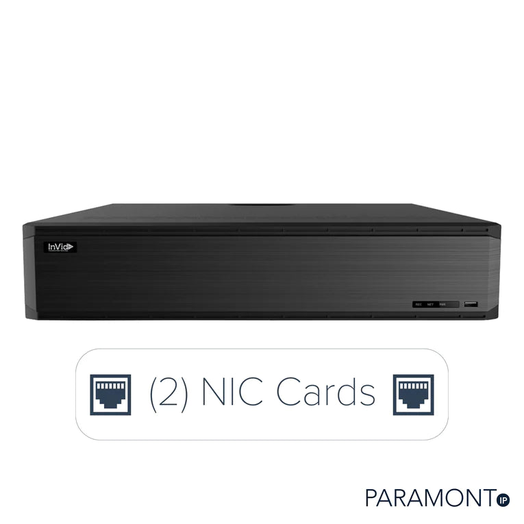 INV-PN3A-64F/36TB - InvidTech PN3A-64F/16TB Paramont Series 64Ch NVR with True Facial up to 12mp H.265+ H.265S. 8 SATA  / 36TB HDD