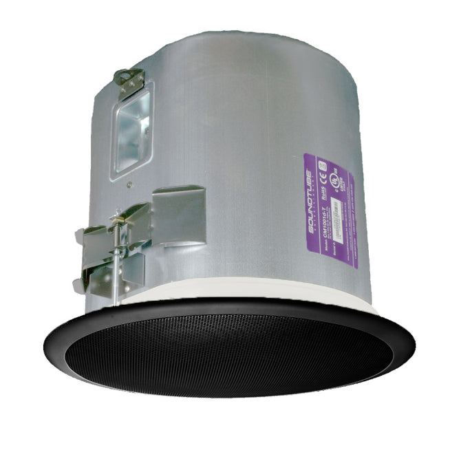 SoundTube CM1001D-T In Ceiling Subwoofer Kit in Black with Transformer - SoundTube CM1001D-T-WH 10" In-Ceiling Subwoofer w/tile bridge. 70V/4ohm up to 150W. BLACK Grille