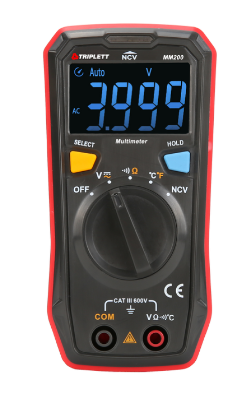 TRP-MM200 - Triplett MM2200 4000 COUNT COMPACT DIGITAL MULTIMETER: CATIII 600V - (MM200)