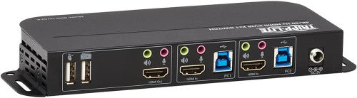 TRI-B005-HUA2-K - TrippLite B005-HUA2-K 2-Port HDMI/USB KVM Switch - 4K 60 Hz, HDR, HDCP 2.2, IR, USB Sharing, USB 3.0 Cables